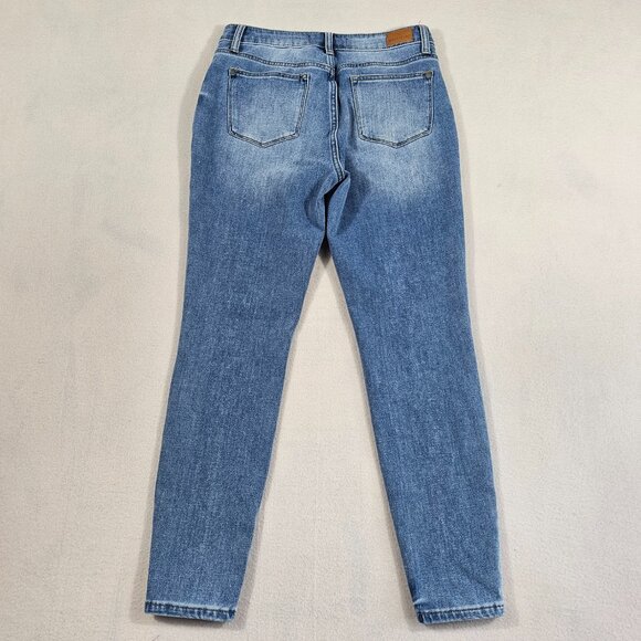 Judy Blue Jeans Womens 7/28 Blue Denim Skinny Fit Mid Rise Designer - Picture 3 of 14